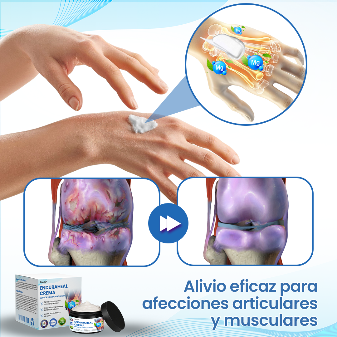 Crema analgésica de magnesio Timilk® EnduraHeal ⚕️(trata la artritis, la neuropatía, el reumatismo, las lesiones deportivas y más)