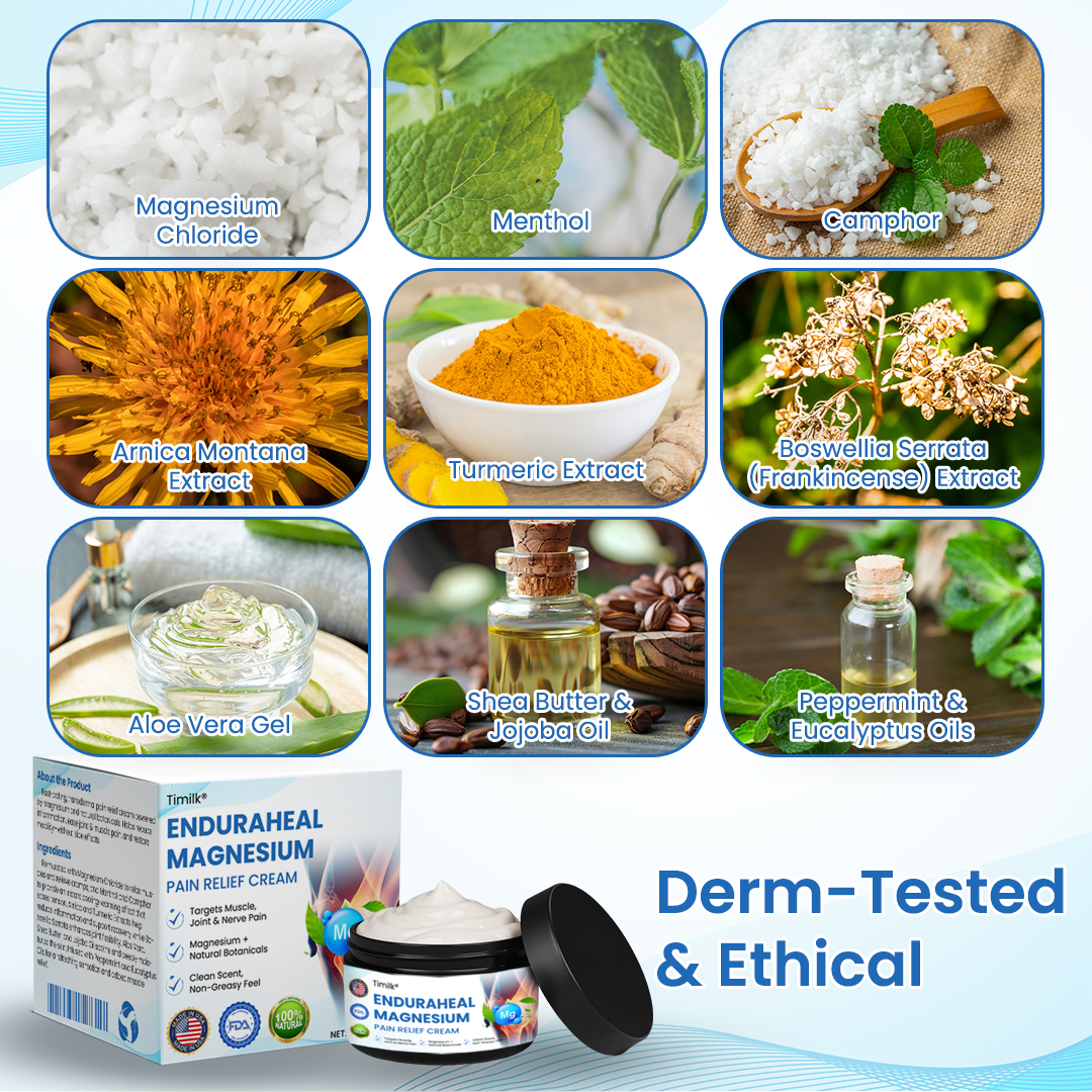 Crema analgésica de magnesio Timilk® EnduraHeal 🌟