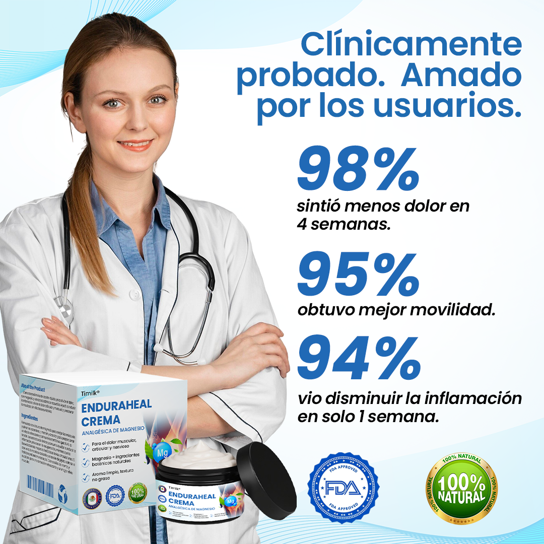 Crema analgésica de magnesio Timilk® EnduraHeal ⚕️(trata la artritis, la neuropatía, el reumatismo, las lesiones deportivas y más)