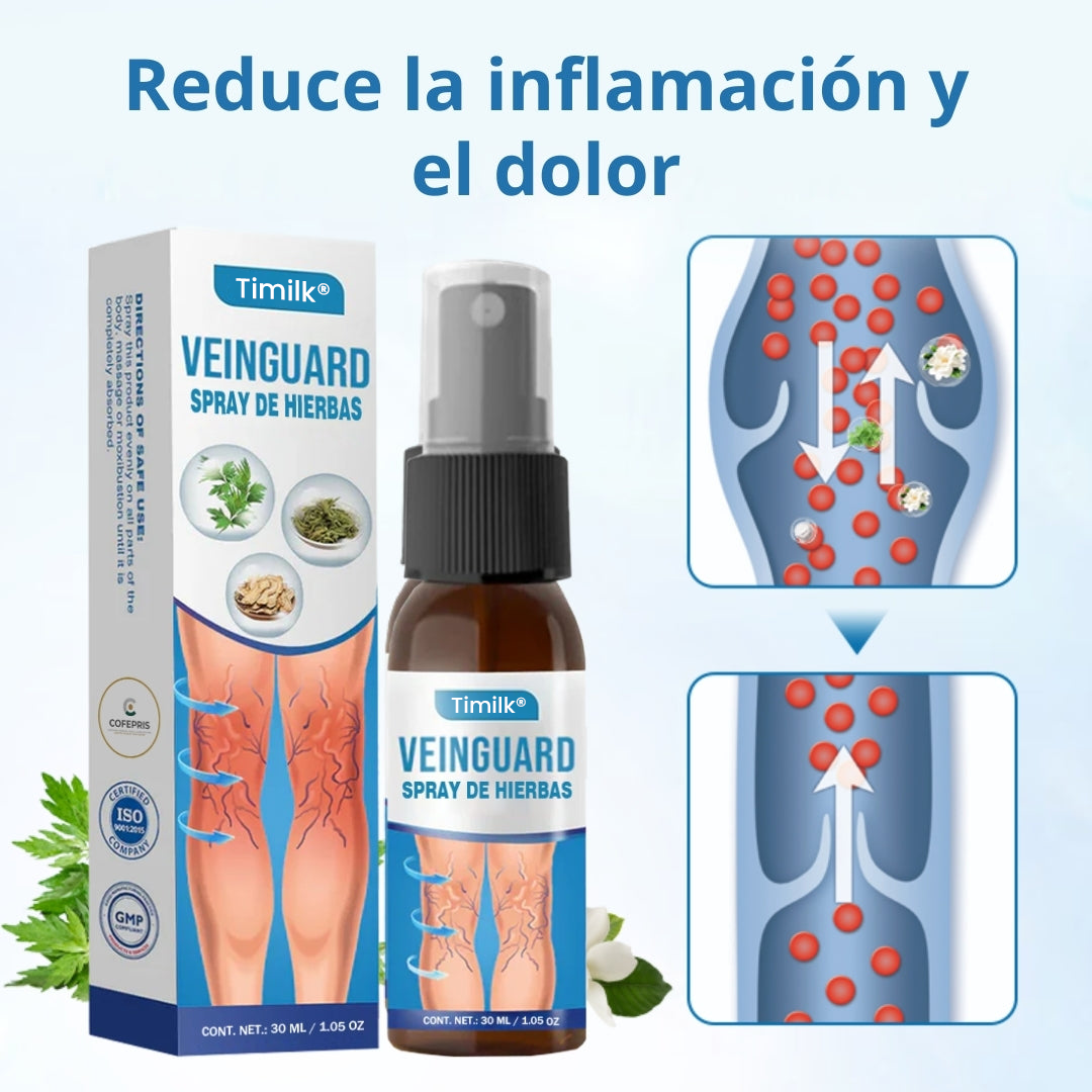 Timilk® VeinGuard Spray de Hierbas-✅ Clínicamente probado para eliminar las venas varicosas en solo 7 días.
