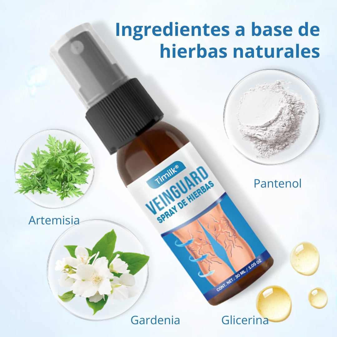 Timilk® VeinGuard Spray de Hierbas-✅ Clínicamente probado para eliminar las venas varicosas en solo 7 días.
