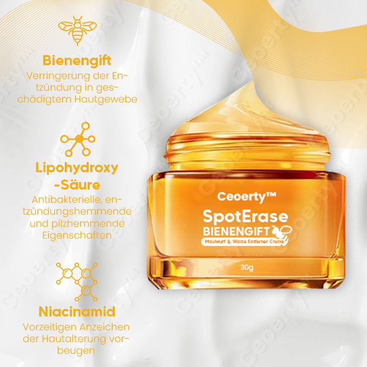 Ceoerty™ SpotErase Bienengift Maulwurf & Warze Entferner Creme